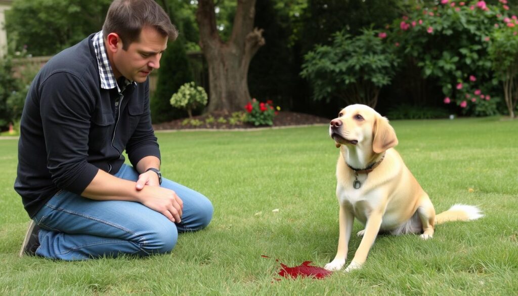 dog pooped blood