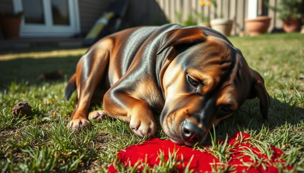 dog pooping blood