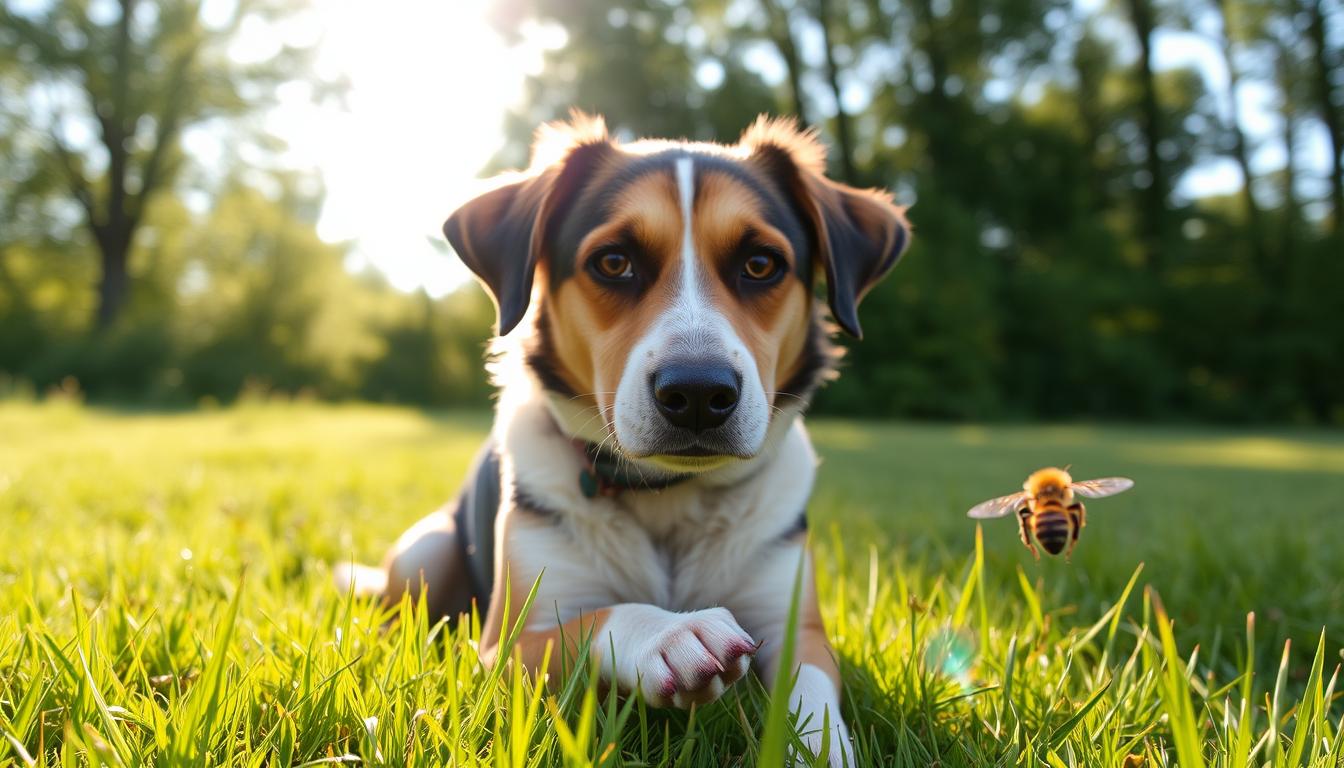 dog stung by bee